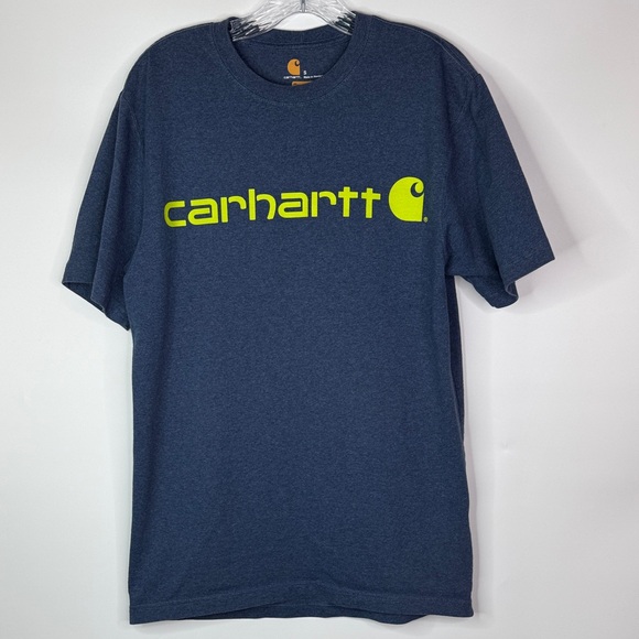 Carhartt Original Fit Blue Logo Short Sleeve Tshirt Size Small - Picture 1 of 8